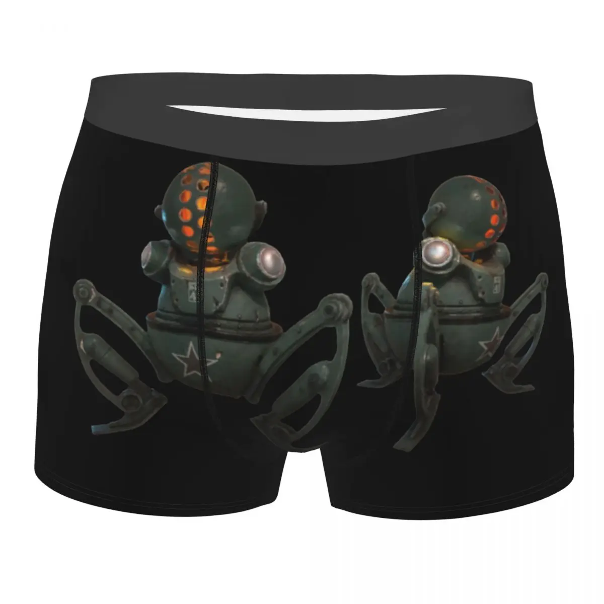 

Мужские трусы-боксеры короткие трусики-шорты с изображением атомного сердца и робота, нижнее белье со средней талией, модные S-XXL, трусы