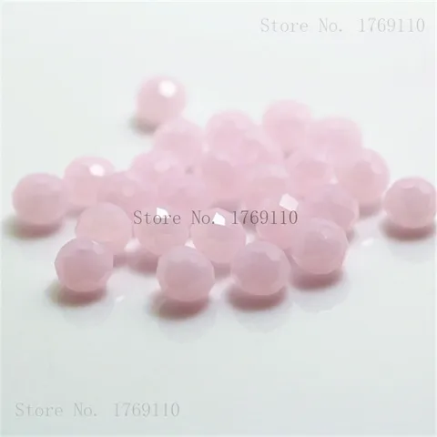 Isywaka розовые граненые стеклянные бусины 4*6 мм 50 шт.