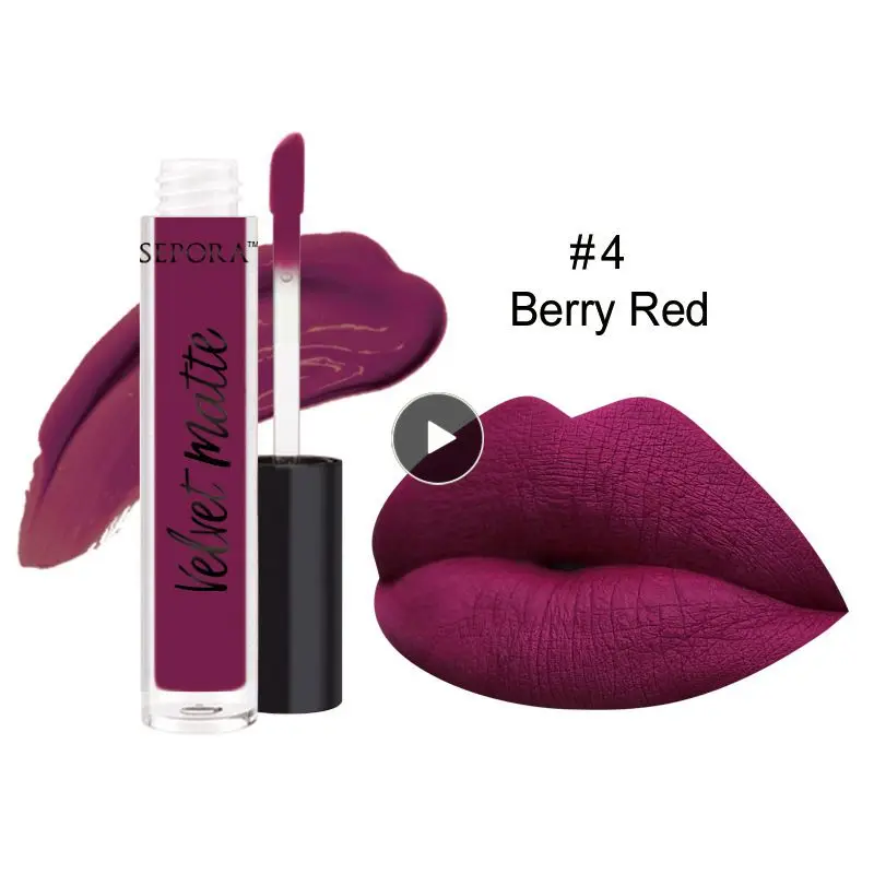 

New Velvet Lipstick Matte Lip Clay Lip Gloss Beauty Waterproof Long Lasting Red Lip Tint Non-Stick Cup Pen Cosmetic Makeup TSLM1