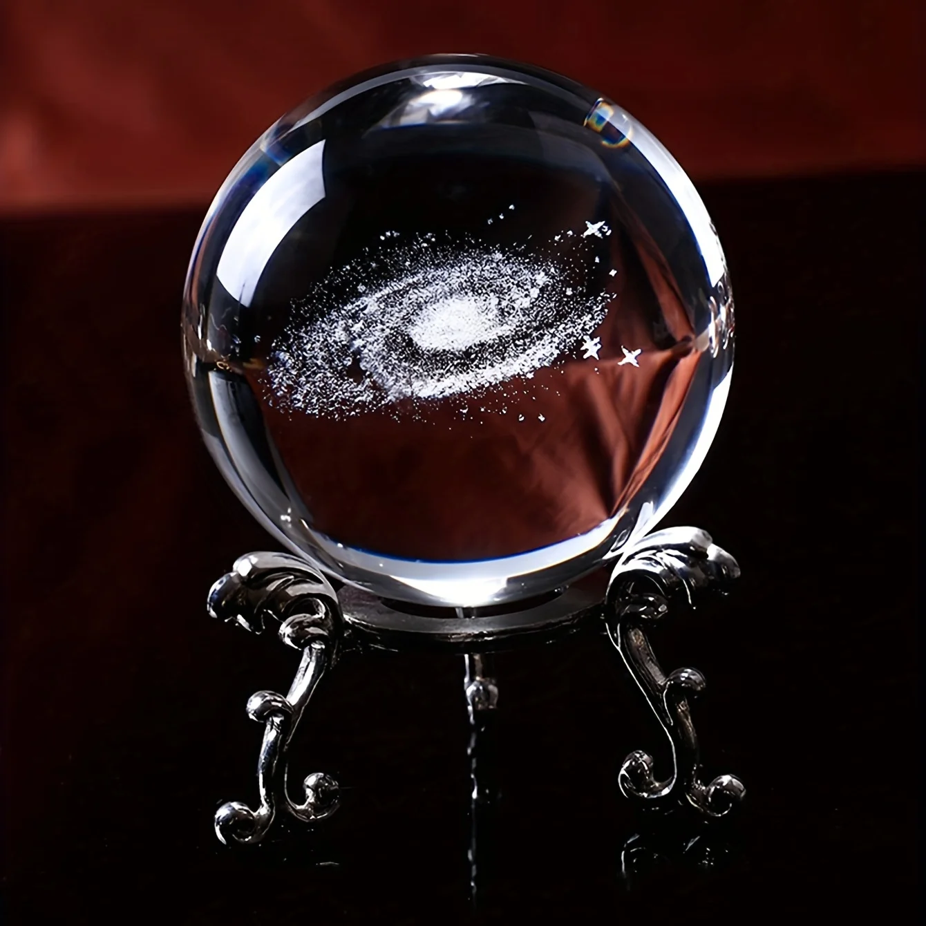 

1pc, Milky Way Starry Sky Crystal Ball Ornament - Glass Globe Home Decoration Accessory