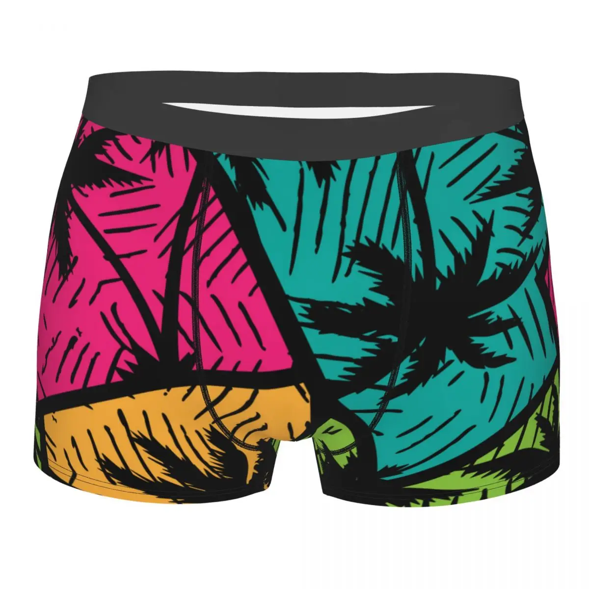 

Boxer Men Shorts Underwear Male Colorful Geometry With Palm Trees Boxershorts Panties Underpants Man Sexy