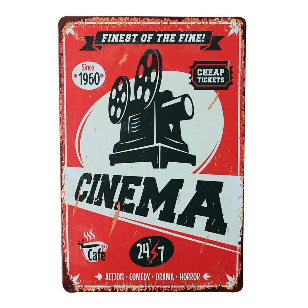 

Cinema Finest Of The Fine Metal Signs Tin Signs Poster Metal Plates Vintage for Home Bar Pub Club Man Cave Wall Decor