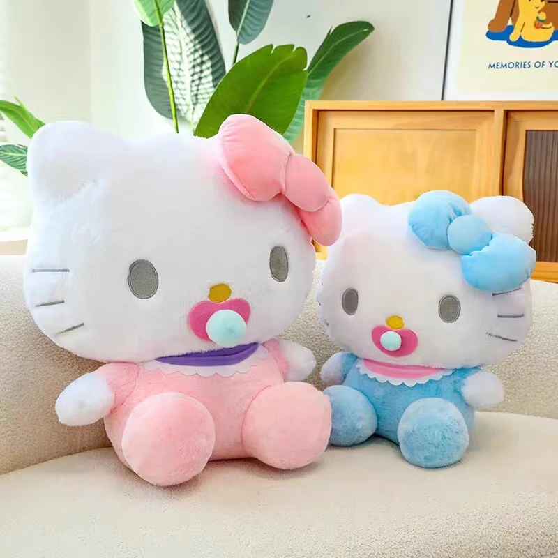 

Sanrio, Hello Kitty Симпатичная плюшевая кукла Kawaii, пушистая мягкая игрушка, украшающая детская соска Kt, кошка, украшение комнаты, диванная подушка, детский подарок