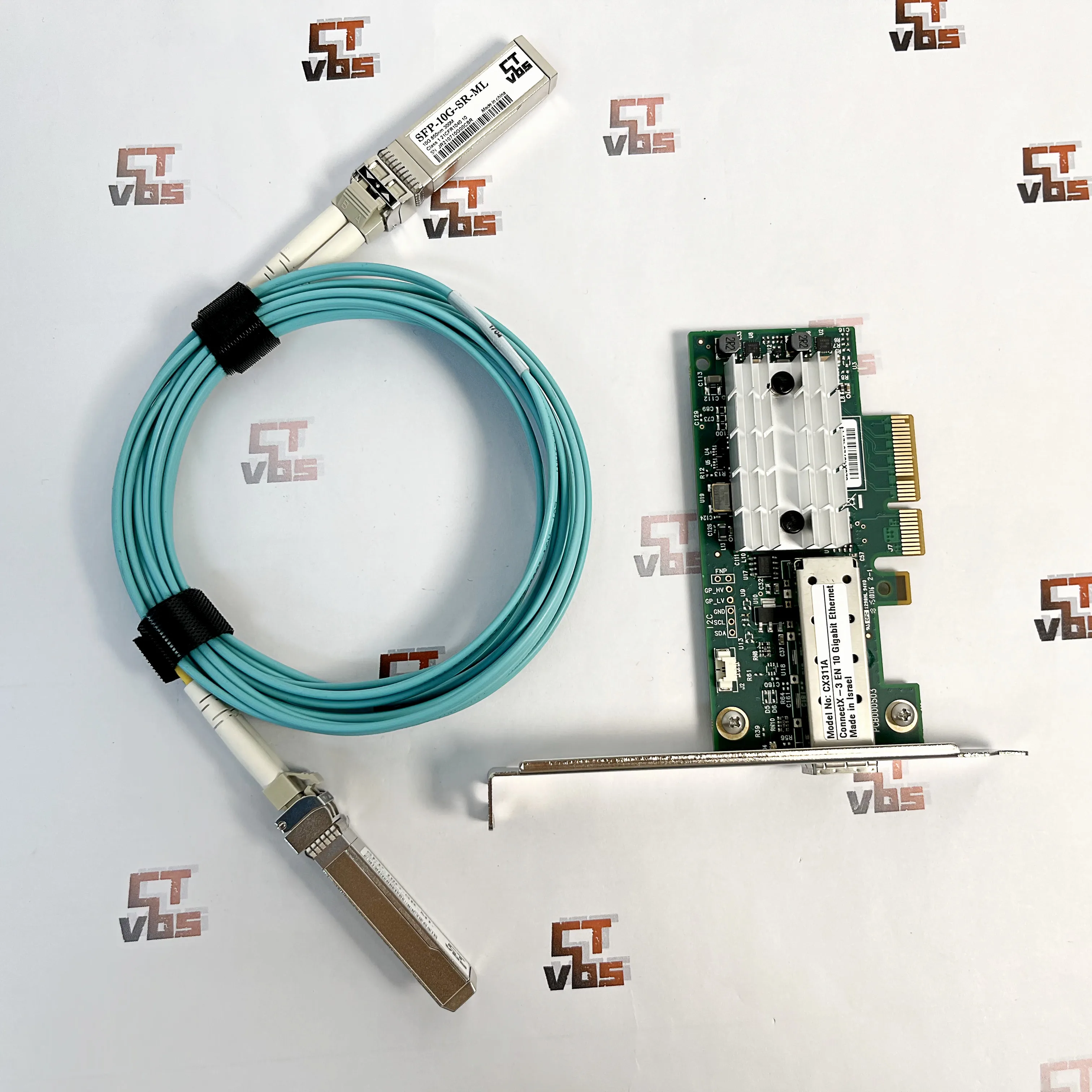 For Mellanox MCX311A-XCAT CX311A ConnectX-3 EN 10G Ethernet 10GbE SFP+ PCIe NIC Adapter High Bracket 15M Amphenol LC Cable