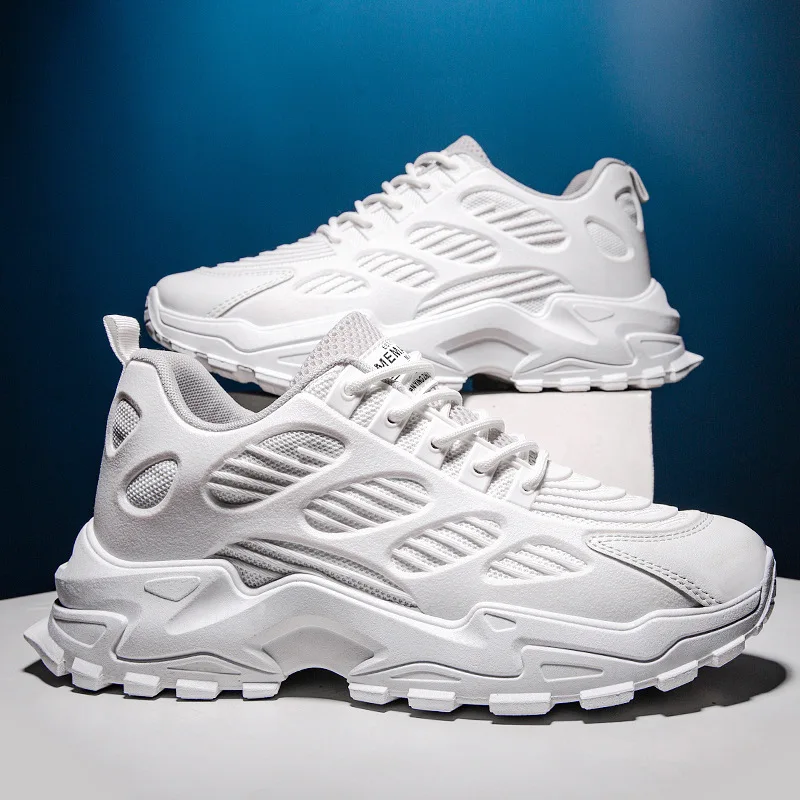 2022 Four Seasons New Casual Thick-soled Daddy Shoes Mesh Comfortable Breathable Sports Shoes Trendy Outdoor Running Men's Shoes