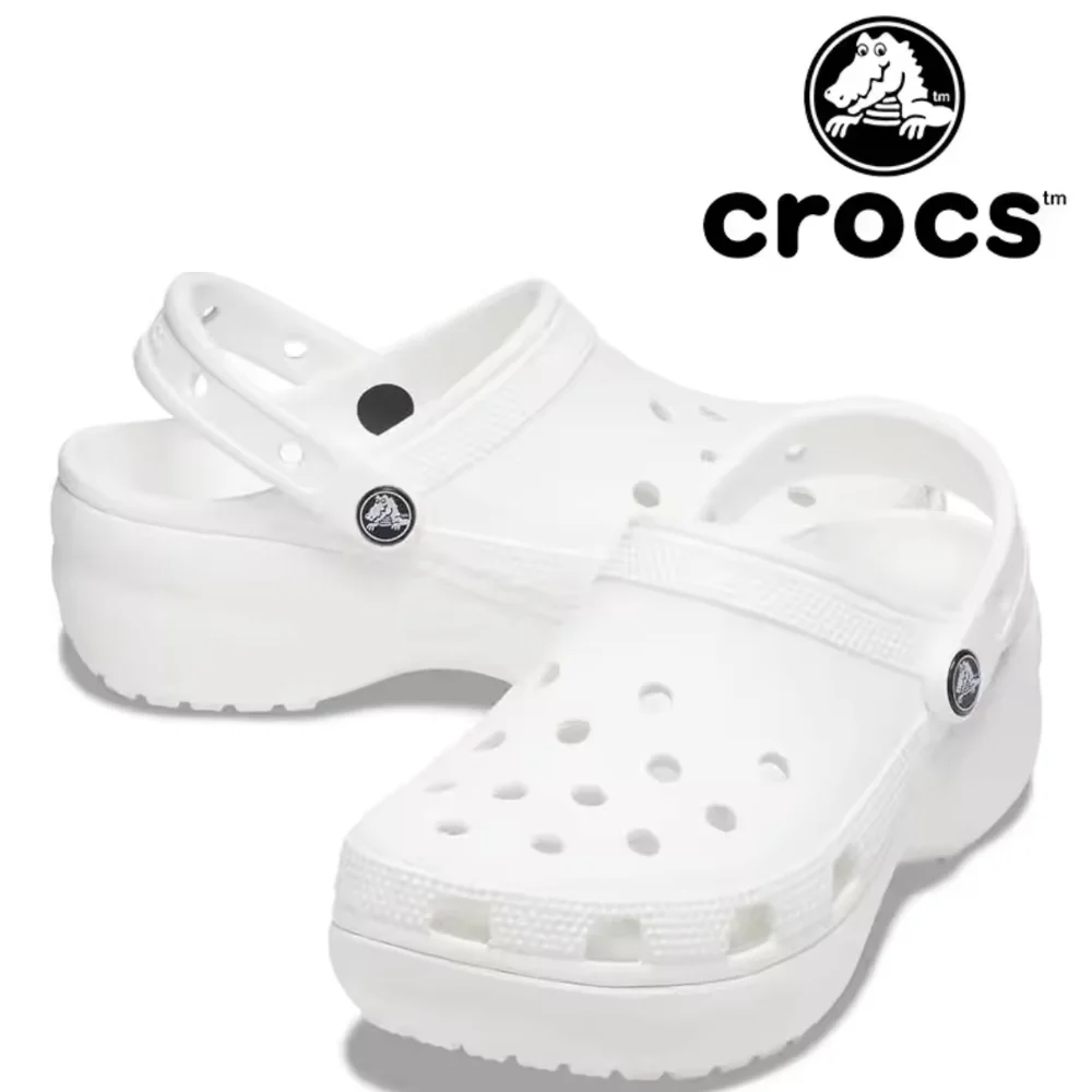 Женские классические туфли Crocs на платформе с мехом 206750