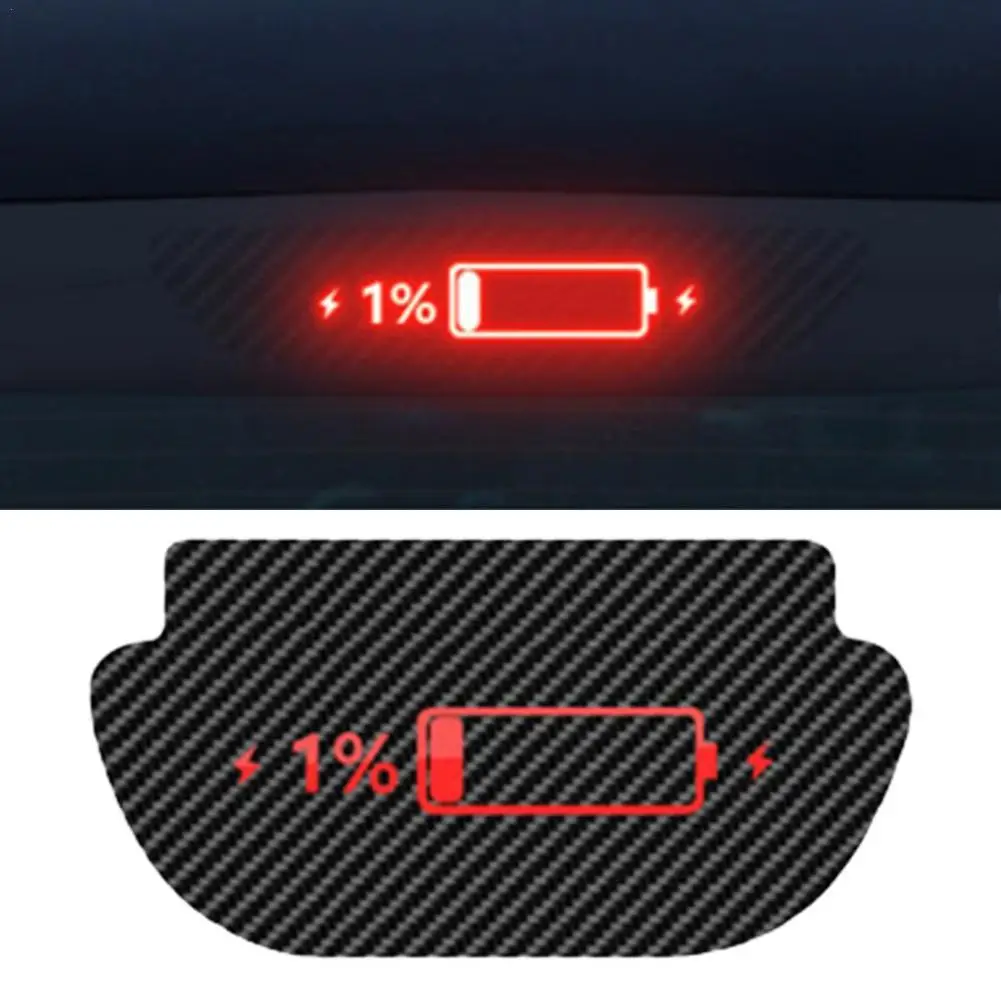 

Для Tesla Model 3/Y Автомобильная высоко установленная Тормозная лампа карбоновая Автомобильная Тормозная проекционная панель из ПВХ мягкая наклейка Верхний хвост фотоэмблема наклейки