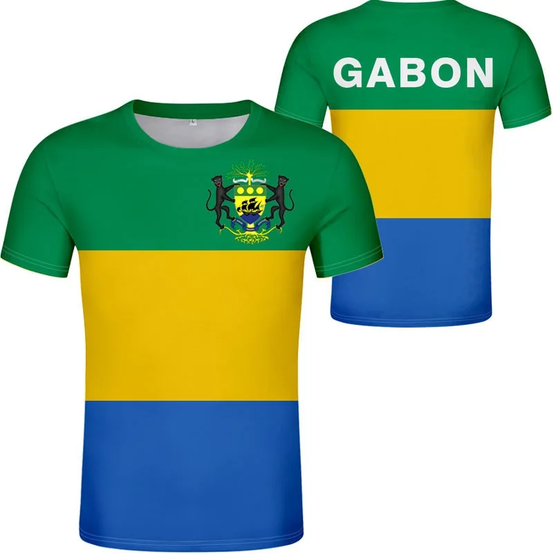 

GABON Tshirt Free Custom Name Number Gab T-shirt Photo Clothes Print Tshirts Nation Diy Logo Respirant 3D 4XL 5XL Big Size 6XL
