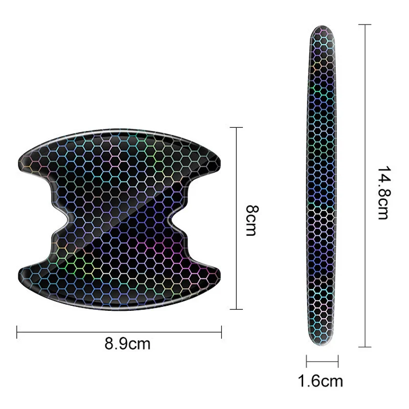 Красочные лазерные наклейки для защиты от царапин на дверную ручку автомобиля Land