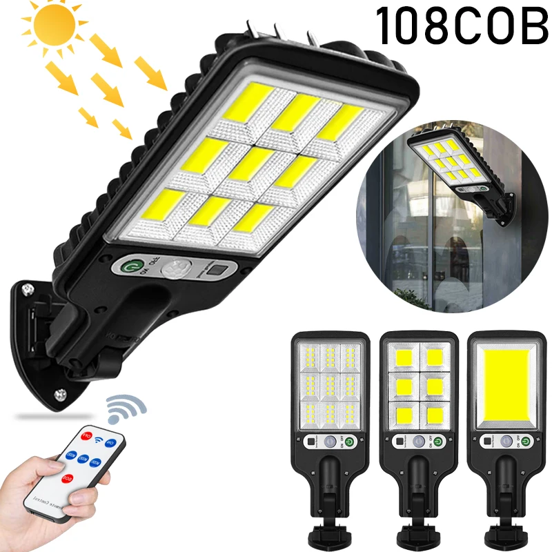 

Уличный светодиодный фонарь на солнечной батарее, водонепроницаемая лампа с 3 режимами освещения, с датчиком движения, для сада, патио, дорожек, двора