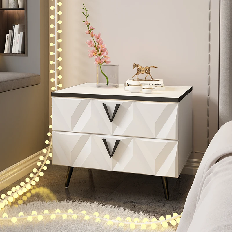 

Прикроватный столик, современный светильник, роскошный белый шкафчик в скандинавском стиле для спальни, гостиной, мобильный шкаф для хране...