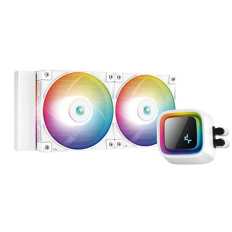 Фото Новый кулер для процессора DEEPCOOL LS520, белый, 240 мм, RGB, водяной кулер для охлаждения игрового компьютера №1