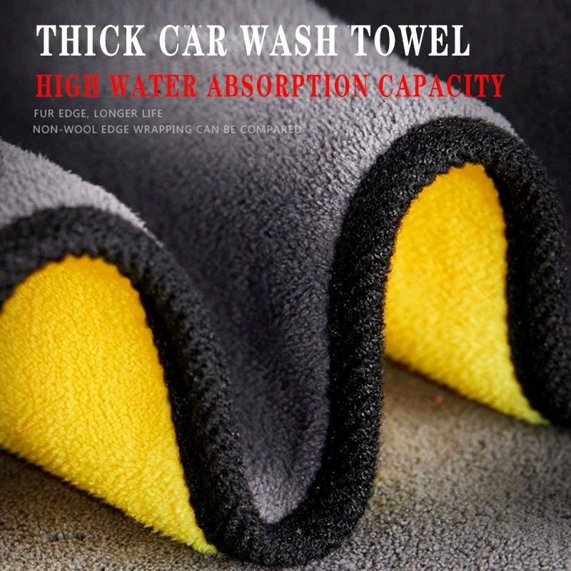 

Microfiber Cleaning Towel Thick And Soft Dry Cloth Car Body Cleaning Towel Double Layer Cleaning Cloth Absorbent Towel