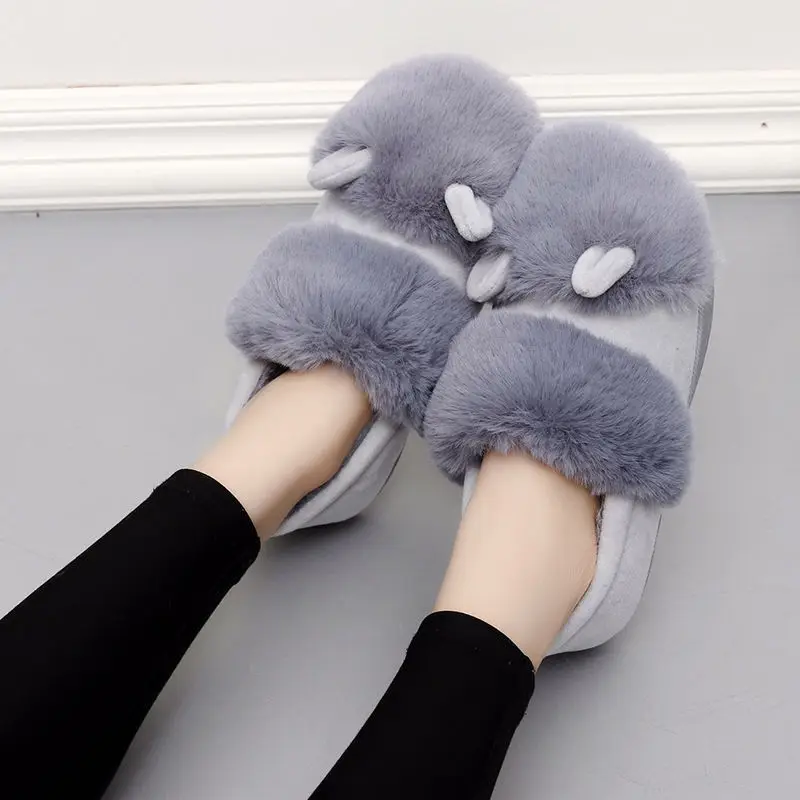 2022 New Fashion Winter Outdoor Soft Women's Cotton Slippers Indoor Home Thick Soles Non-Slip Warm Furry Women's Cute Slippers