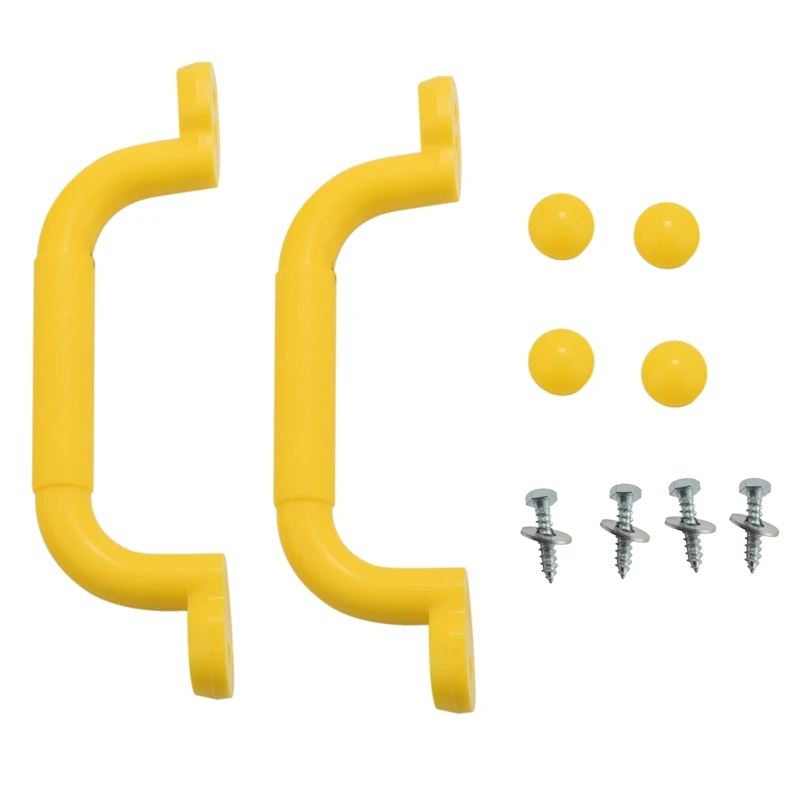 

1 Double Yellow Safety Handrail Handle Solid Color Swing Set Child Safety Handle For Toy Combination Climbing Frame And Play Hou