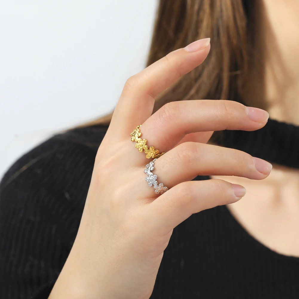 Skyrim Геометрическое открытое женское кольцо из нержавеющей стали регулируемое на