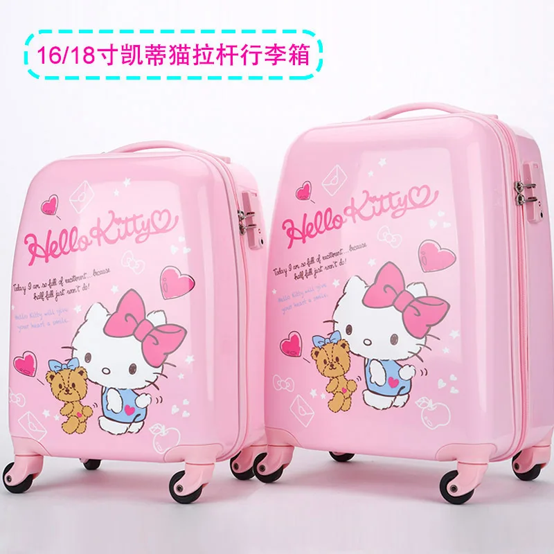 Sanrio Hello Kitty Children's Trolley Case 16-Inch Large Capacity Luggage 18-Inch Boat Bag Cute Travel Backpack Kids