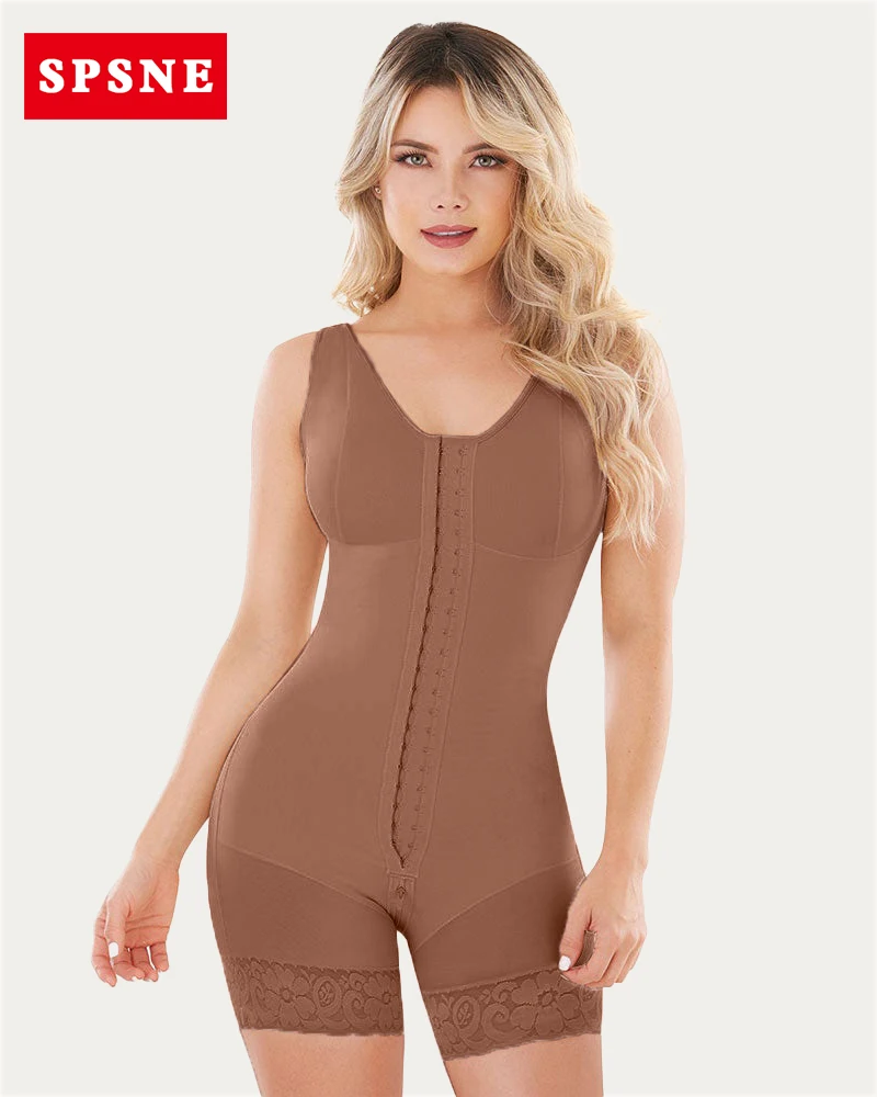 Women'S Chest Sleeveless Bodysuit Faja Zippered Hook Eye Adjustable Compression For Postoperative Recovery Belt Girdle