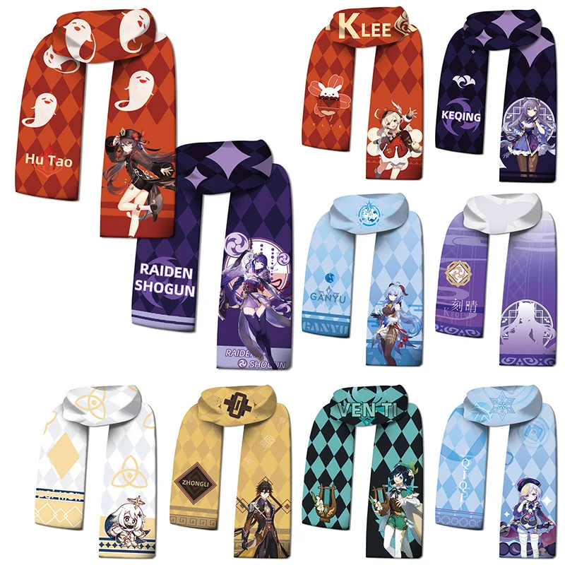 

Demon Slayer Genshin Impact Beelzebul Hu Tao Tokyo Revengers Cosplay Anime Plush Scarf Neck Scarf Scarves Man Woman Xmas Gift