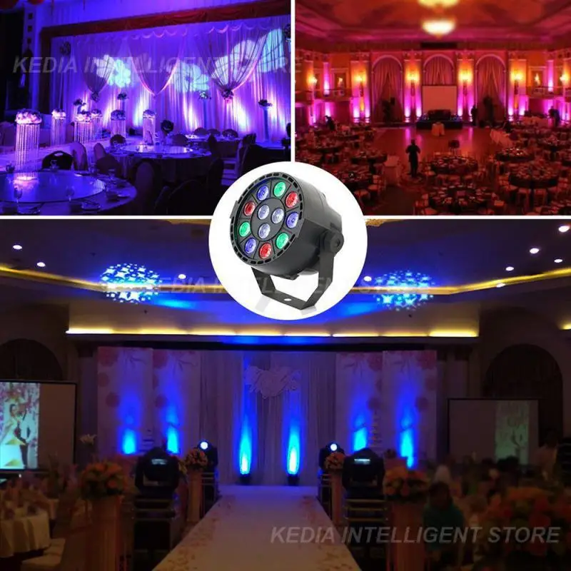 

RGBW Stage Lights 12PCS LED 8CH DMX512 Par Disco Party Pub DJ Lighting Show For Club Bar DJ Stage Party Voice Control