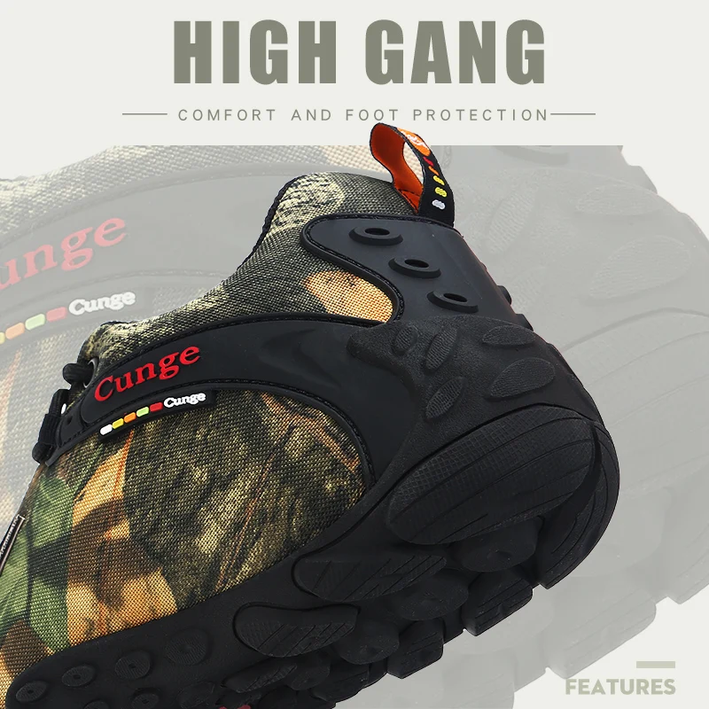 New Outdoor Men's Trekking Shoes Sneakers Waterproof Anti-Slip Hiking Boot Camping Climbing Shoes Men Hunting Hiking Camo Boots