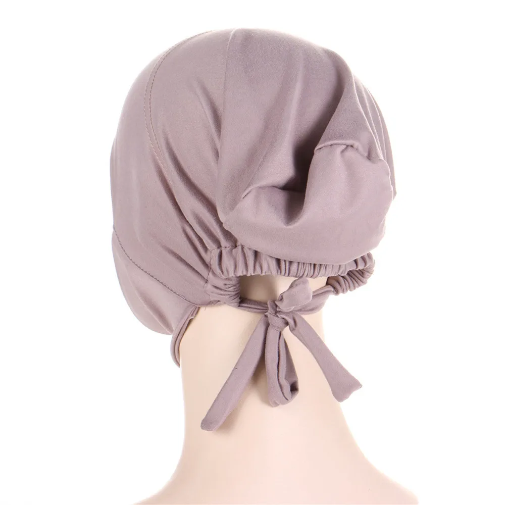 

Jersey Inner Hijab Caps Muslim Elastic Tie Back Cap Islamic Underscarf Bonnet Headcover Headscarf Headwrap Turbante Mujer Adjust