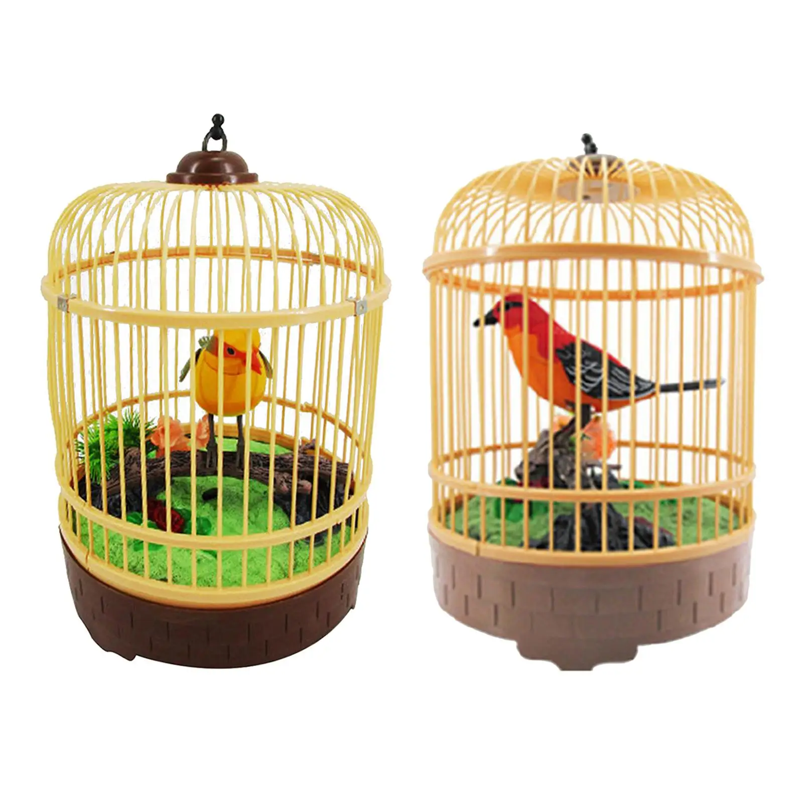 Красивая игрушка-птица питомец в клетке пение электронная игрушка подарок