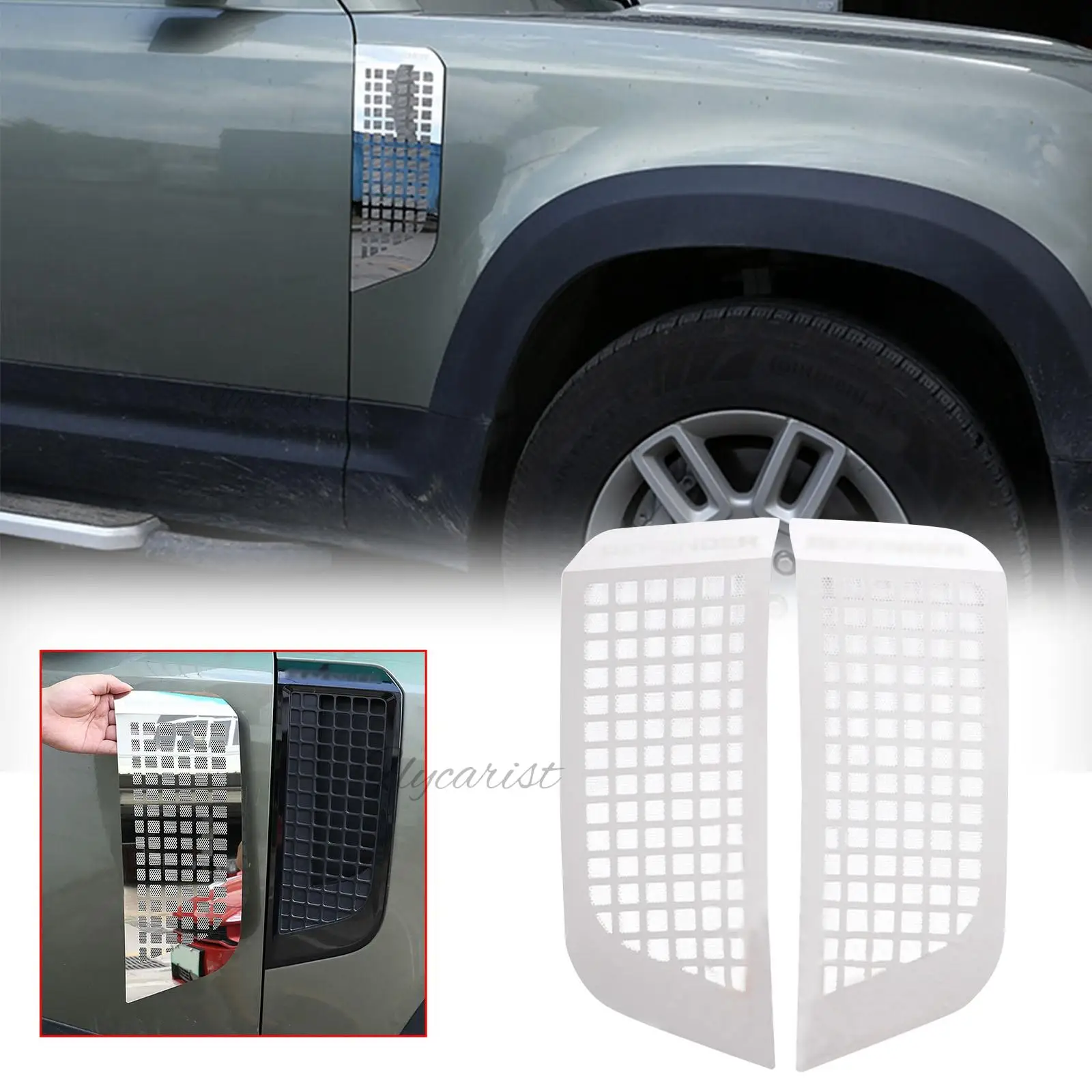 Для Land Rover Defender 2020-22 хромированный сплав боковая сетка воздухозаборника накладка