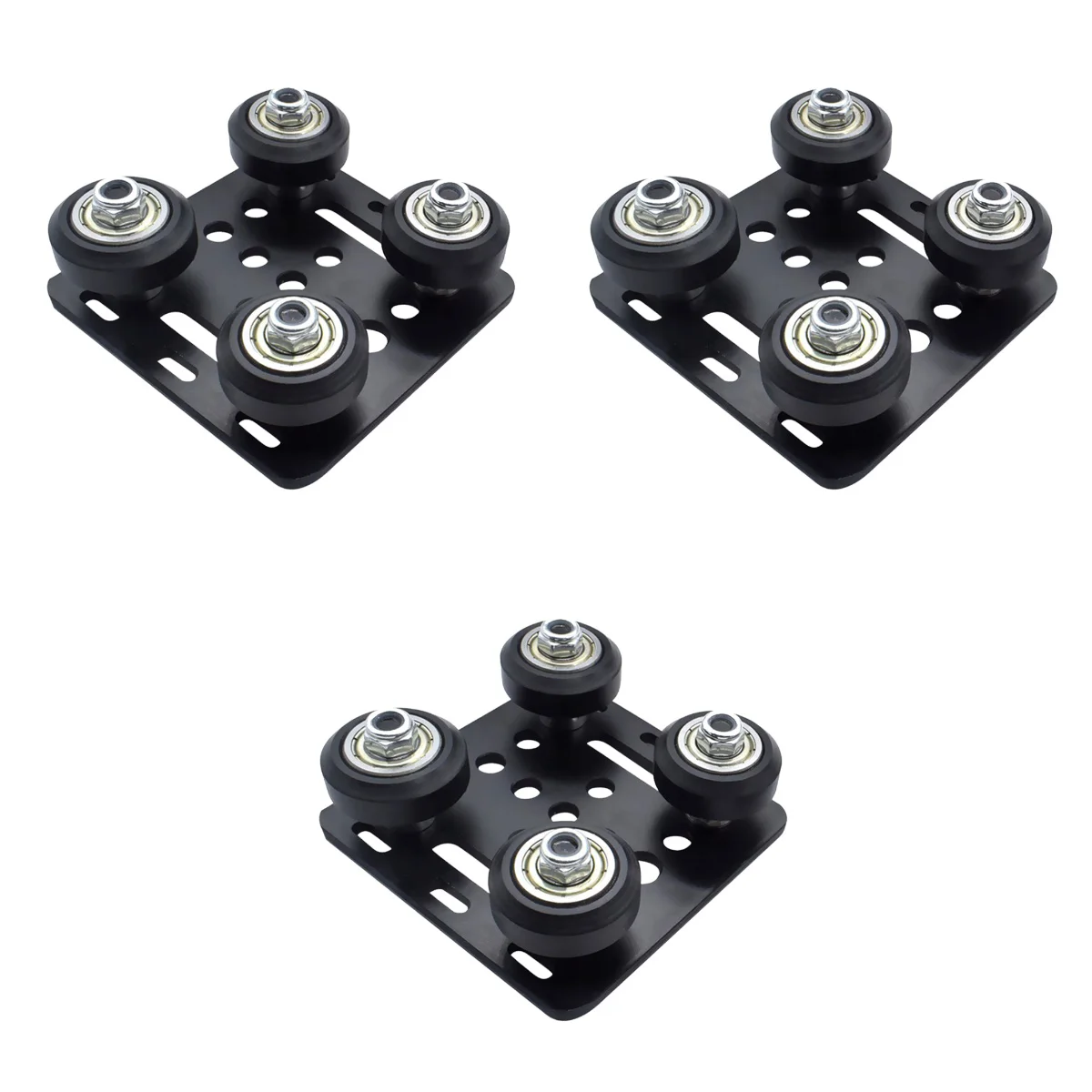 

3 Sets Aluminum Profiles Wheels for 3D Parts 3D Aluminum Profiles Wheels Slide Plate Pulley for Priter