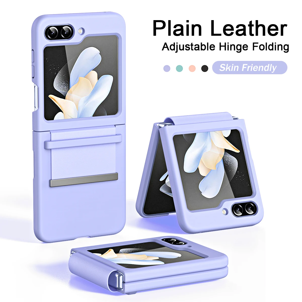 

Ультратонкий приятный матовый чехол для Samsung Galaxy Z Flip5, флип-чехол из искусственной кожи 5 дюймов, складной противоударный чехол с регулируемыми петлями