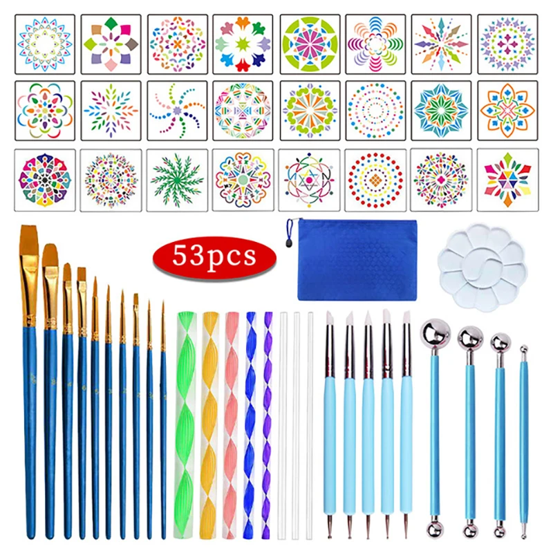 Купи Mandala Dotting Tools Painting Stencils Handwork Drawing Stylus DIY Stone Embossing Starter Drawing Stylus Pens Art Kit Tools за 165 рублей в магазине AliExpress