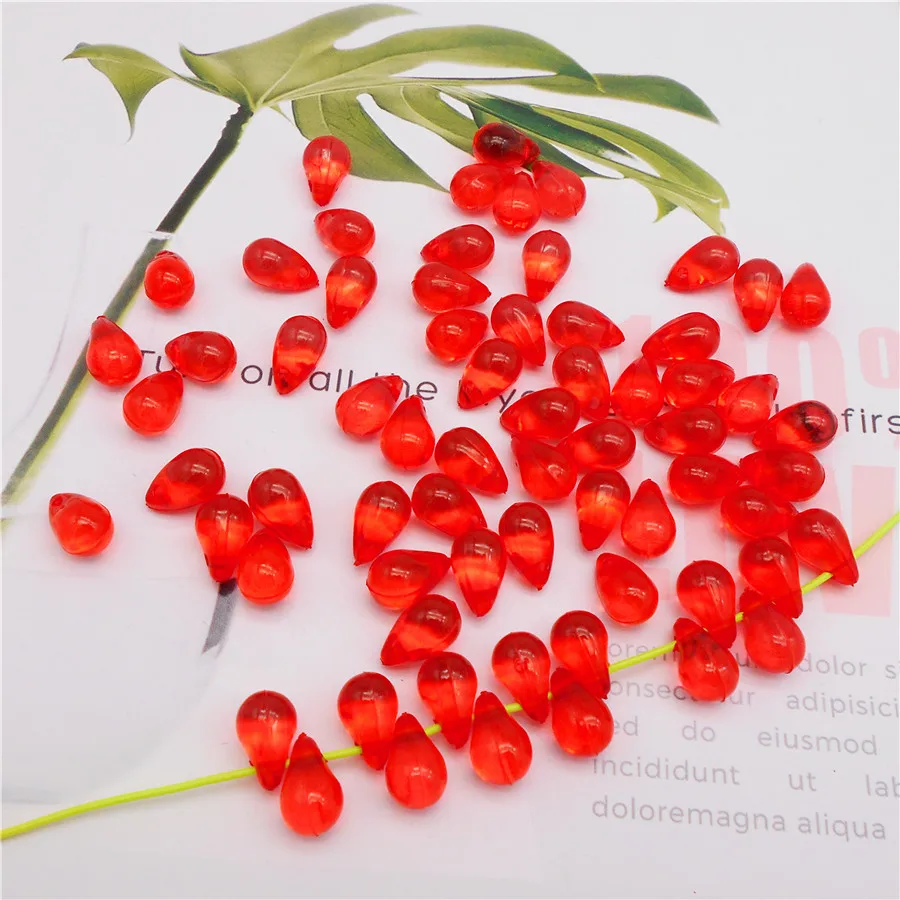 

100 шт. Акриловые крошечные красные шармы формы капли прозрачный кулон для серьги ожерелье браслет ювелирные изделия изготовление аксессуар