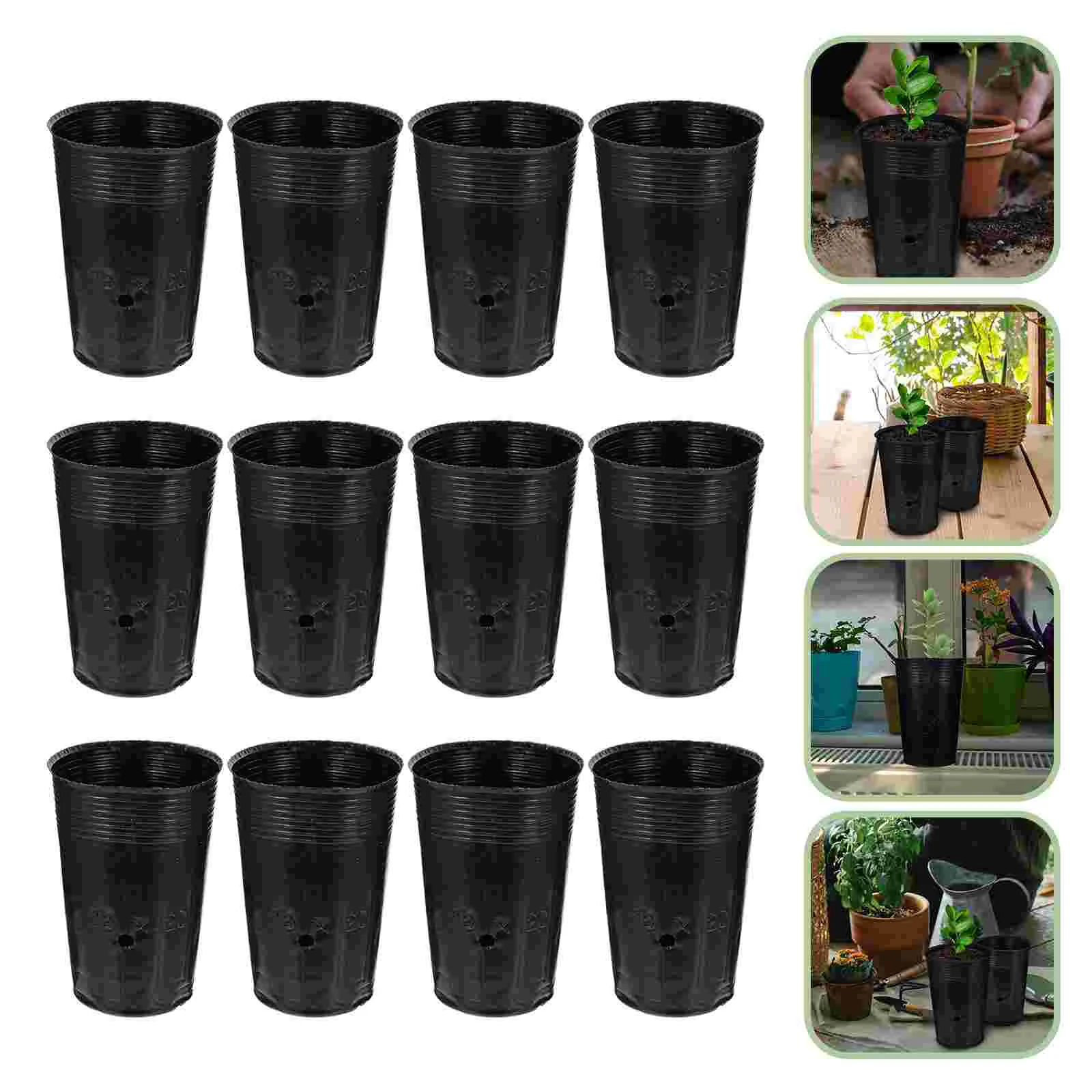 

100 шт., мешки для выращивания растений, пластиковые мешки для выращивания растений, мешки для питомника для домашнего сада, парка