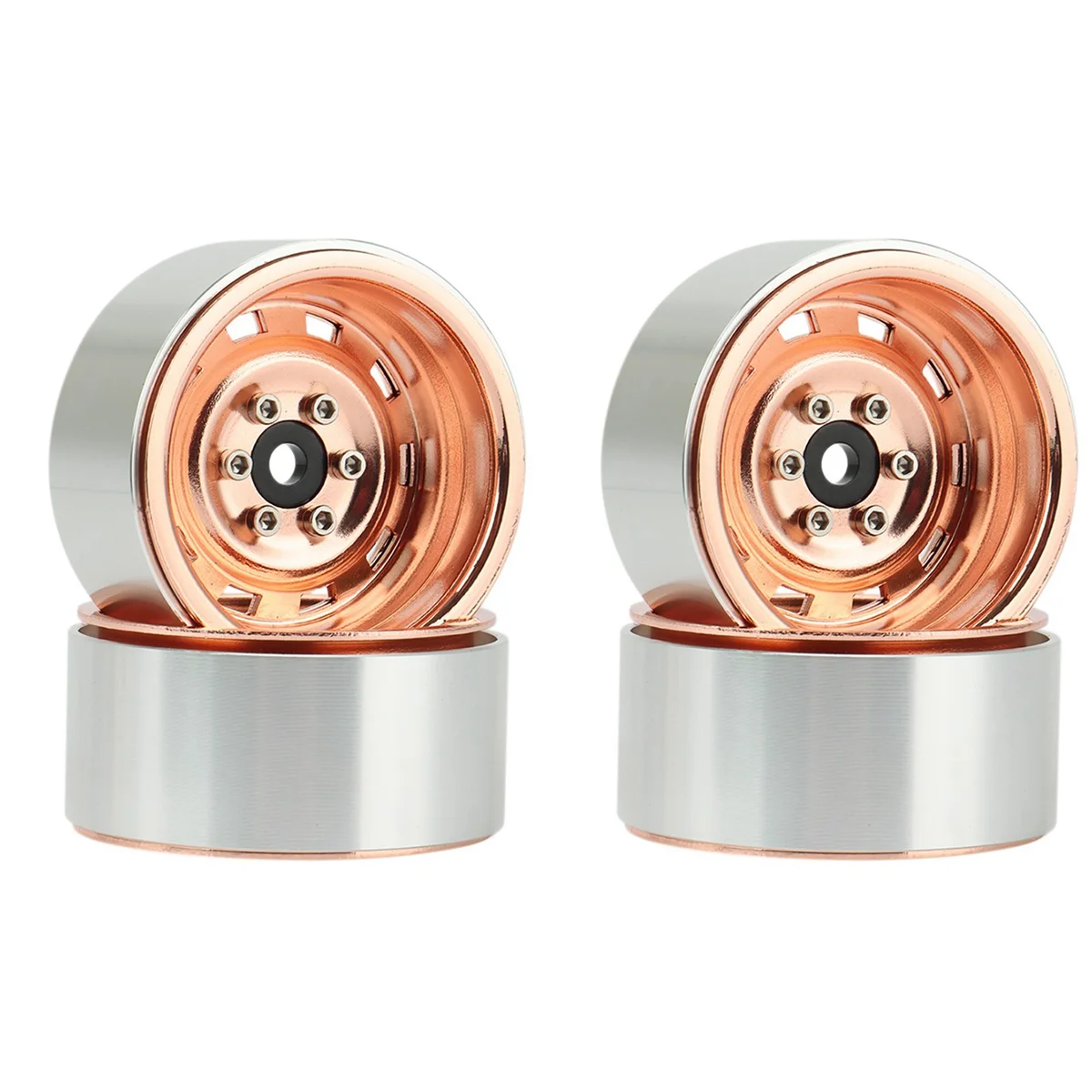 

4PCS 1.9Inch Metal Beadlock Wheel Hub Rim for 1/10 RC Crawler Car Gold