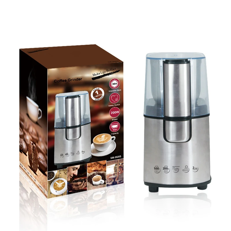 Фото CM-3020S бытовая электрическая кофемолка для кофейных зерен, съемная чистящая кофемолка для зерен, кофемолка из нержавеющей стали 220-240 В №5