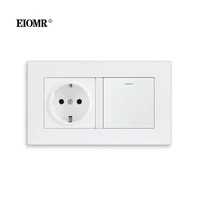 eiomr eu standard plug wall socket 1 gang 12 way wall light button switch socket 16a 220v power electrical outlet home switch