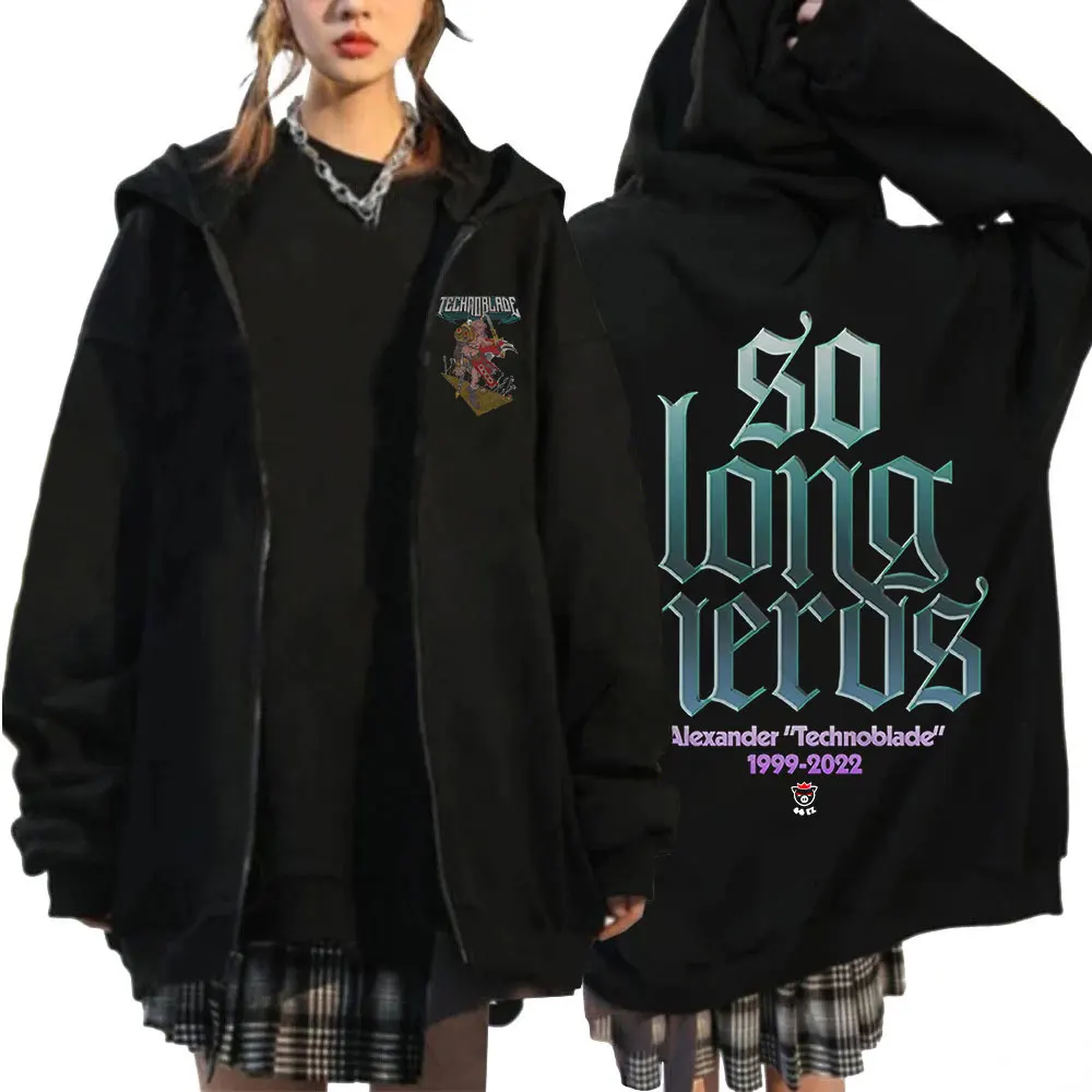 

Technoblade Merch Oversized Zipper Hoodies Men's Hip Hop Casual Cardigan Hooded Sweatshirts Coats Unisex Harajuku Streetwear
