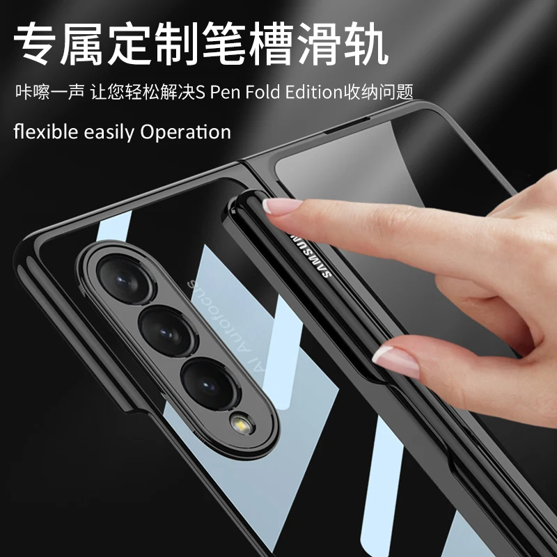 GKK S Pen Slot Чехол для ручки Samsung Galaxy Z Fold 6 5 4 закаленное стекло Прозрачный держатель с
