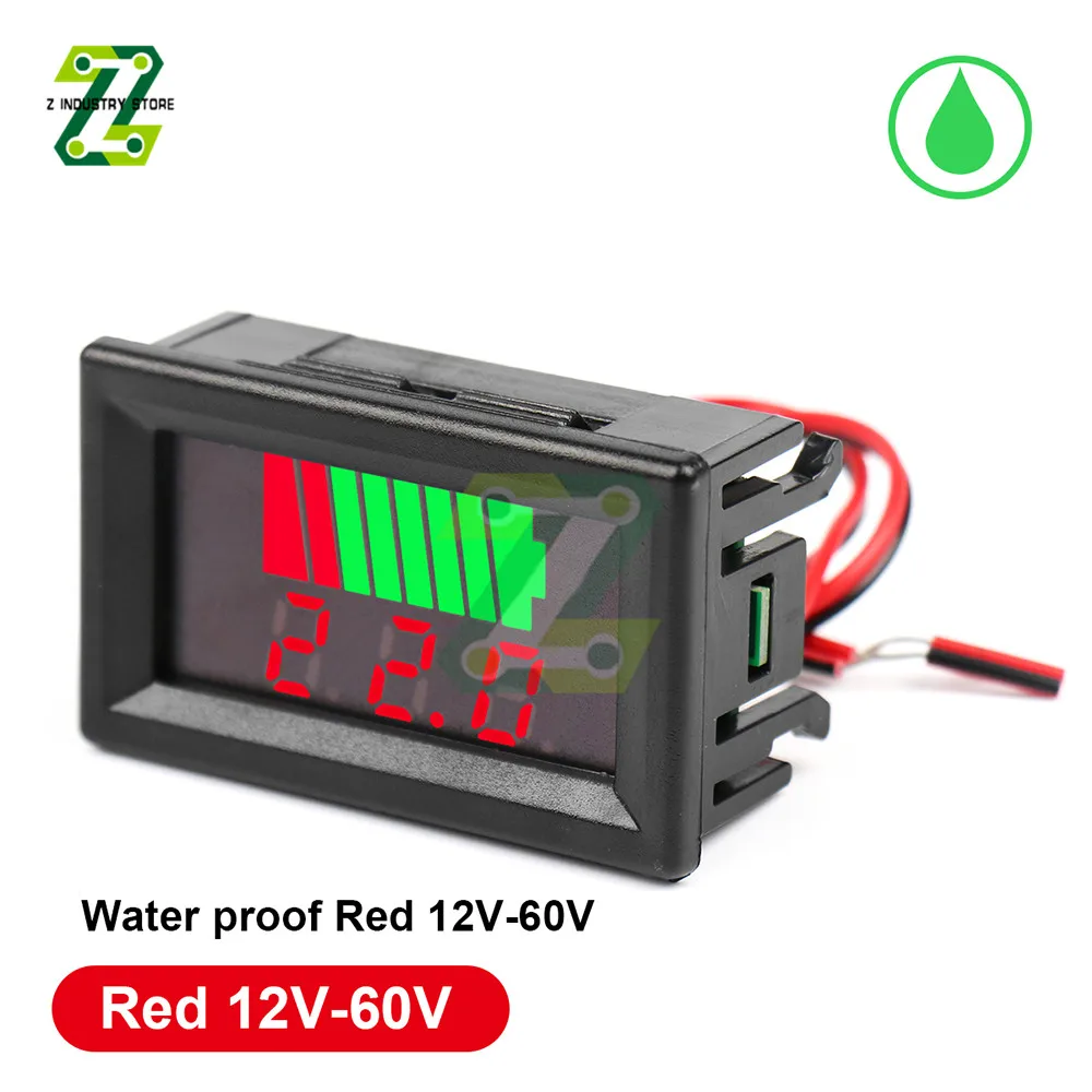 

Car Battery Charge Level Indicator 12V 24V 36V 48V 60V 72V Lithium Battery Capacity Meter Test Display LED Tester Voltmeter