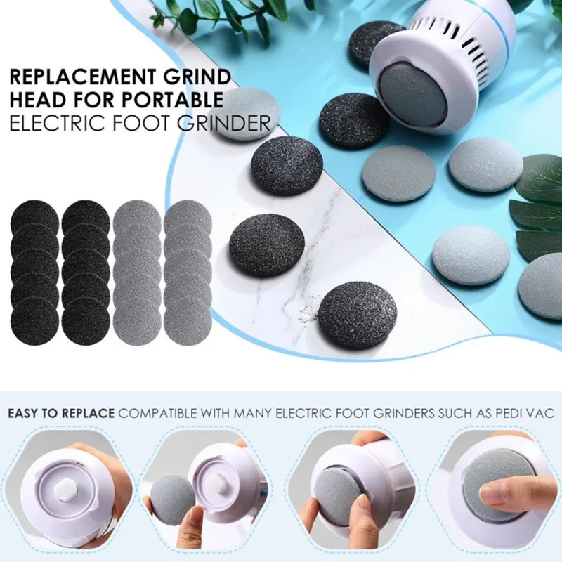 

20Pcs Electric Foot Grinder Replacement Head Portable Hard Dead Skin Vacuum Callus Remover Hard Cracked Pedicure Foot Care Tools