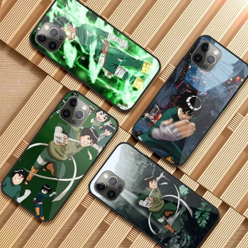 

Чехол для телефона с мультипликационным аниме Рок Ли для iPhone 14 13 12 11 XS X 8 7 6 Plus Mini Pro Max SE 2022 PC стеклянный чехол Funda Shell