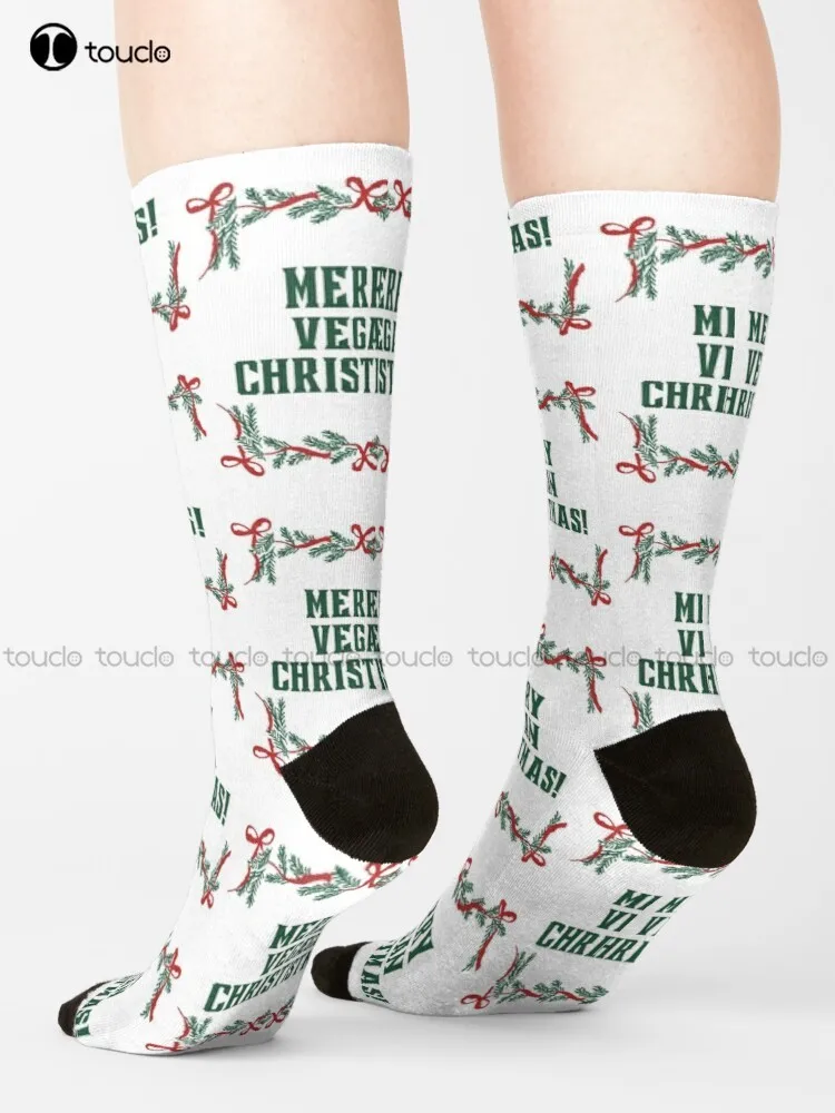 

Merry Vegan Christmas Go Vegan Socks Running Socks Personalized Custom Unisex Adult Teen Youth Socks Street Skateboard Socks Art