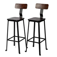 2pcs Counter Height Bar Stools with Backrest Industrial Vintage Barstools Tall Bar Chair for Kitchen Island Bistro Pub Bar Patio