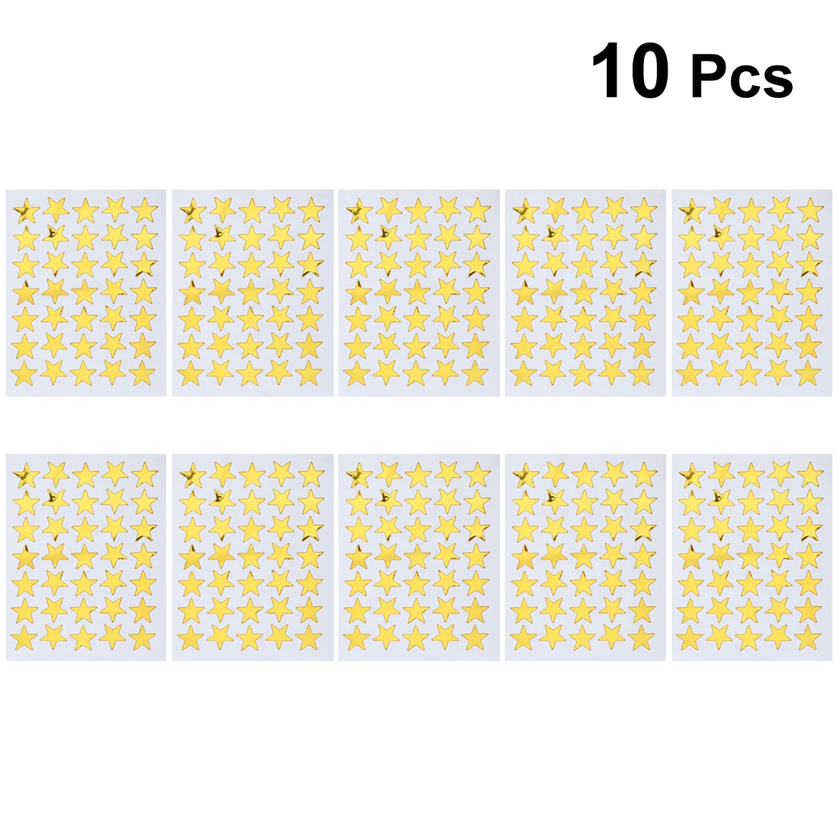 

10pcs PVC Stickers Self Adhesive Removable Star Golden Sparkle Rewards PVC Stickers for Kids Students