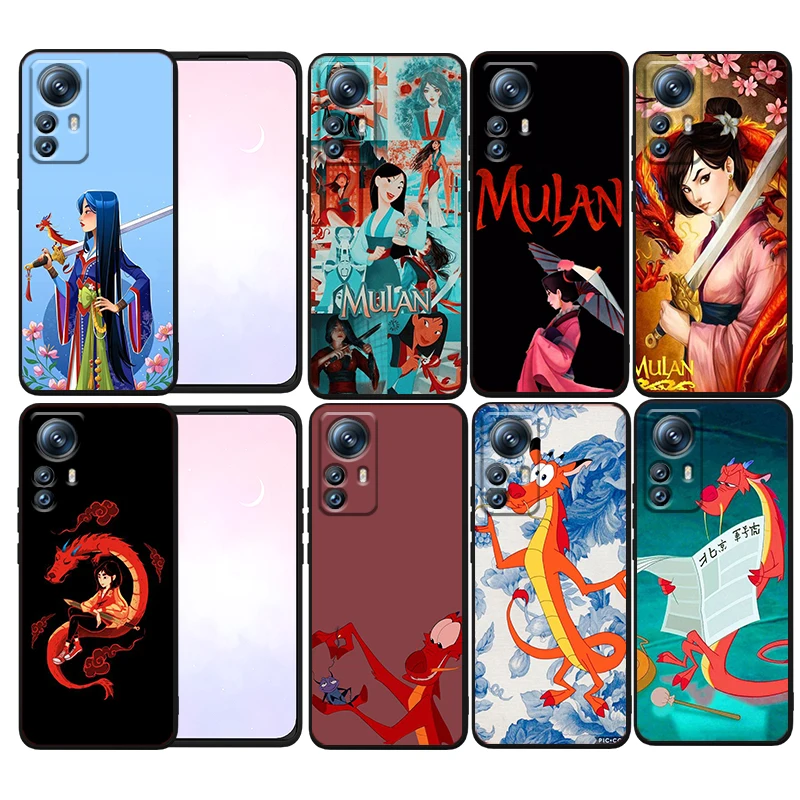 

Disney Mushu Mula Phone Case For Xiaomi Mi 13 12T 12S 12X 12 11 11T 11i 10T 10 Pro Lite Ultra 5G Funda Black Cover