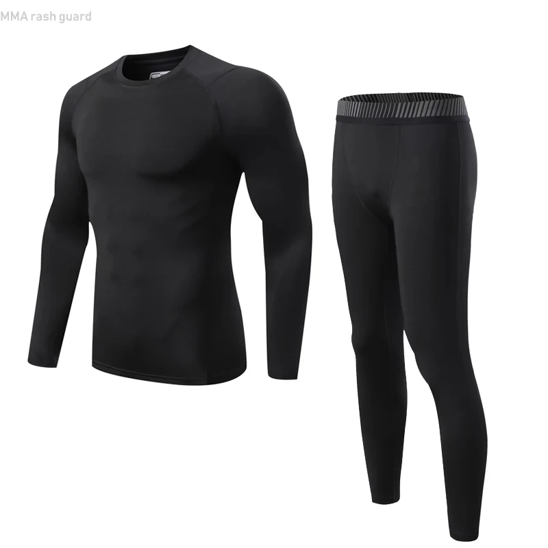Track suit Men Sportswear Running suit Winter Warm Base Layer Sports Tights Warm Sweat suit Long Workout Set Jogging suits