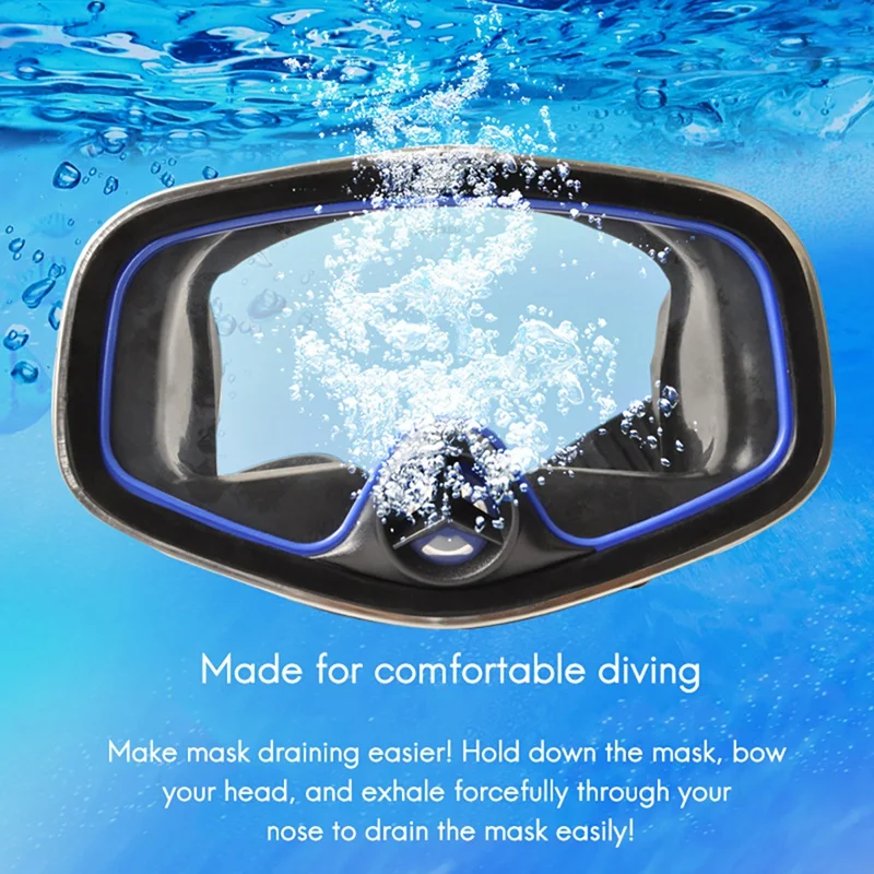 Классическая маска для дайвинга с одним окошком черная