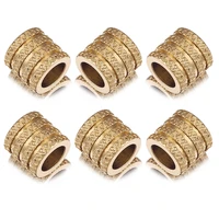 10pcs lot hole 5 6 mm gold stainless steel large hole spacer paracord beads charms for bracelet diy jewelry making supplies