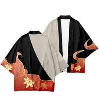 genshin impact cosplay costume kazuha cloak kimono t shirt shorts women men kaedehara harajuku tops
