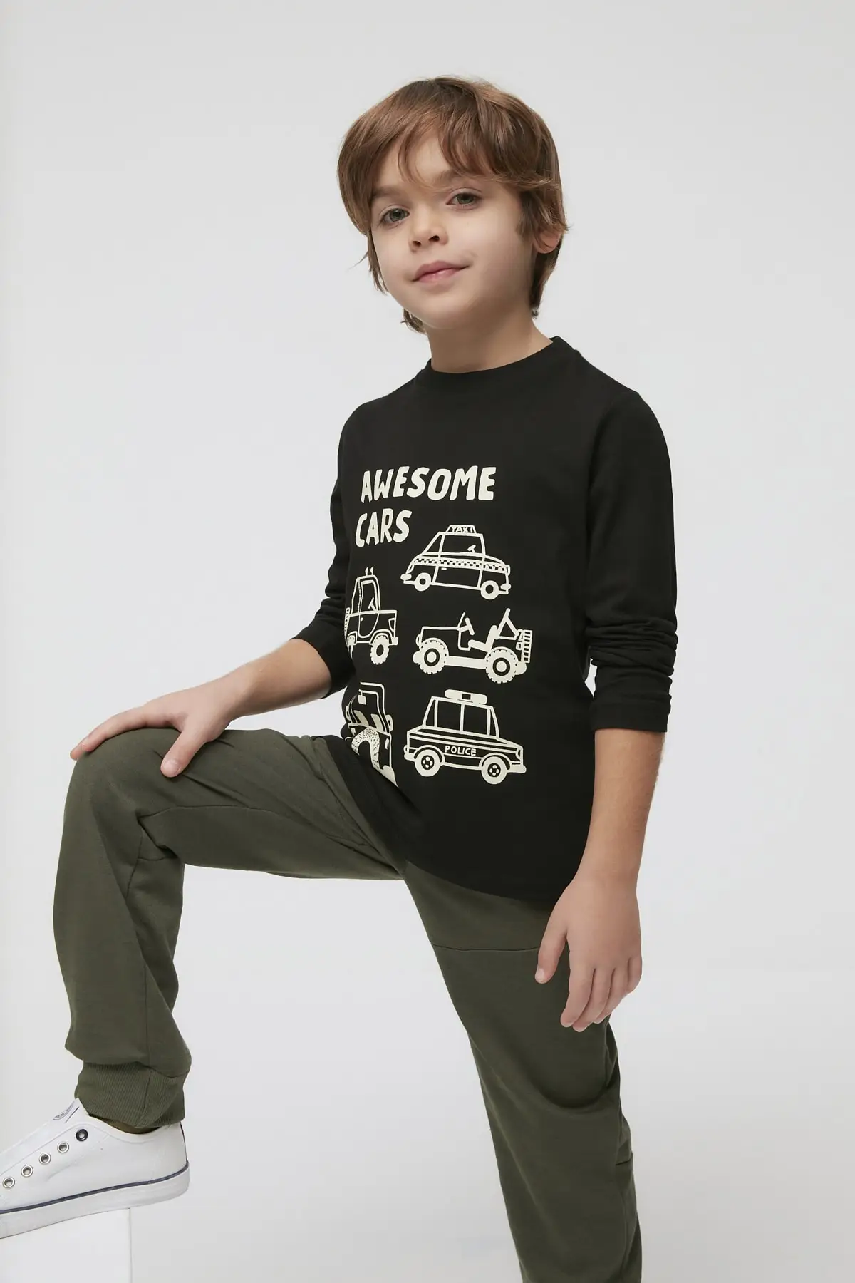 

Printed Basic Male Child Knitted T-Shirt TKDAW22TS0230